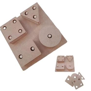 Imagem de Brinquedo Educativo Pedagógico TDAH Montessori Em Madeira Escolha o Seu: (Prancha De Seleção MDF Crú)