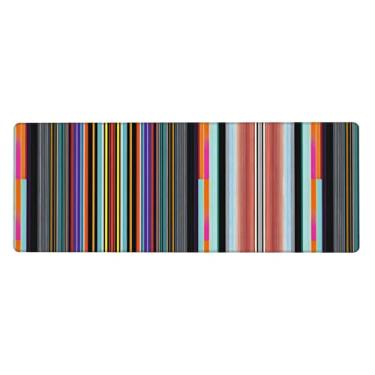 Imagem de Teclado de borracha extra grande com linhas verticais irregulares, 30 x 80 cm, teclado multifuncional superespesso para proporcionar uma sensação confortável