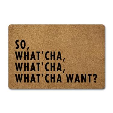 Imagem de Capacho engraçado de boas-vindas para decoração de porta da frente entrada interna So What'cha Want What'cha Want What'cha Making personalizado monograma tapetes de cozinha e tapetes com borracha