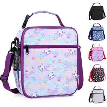 Imagem de hombrima Lancheira infantil isolada, bolsas térmicas para piquenique com alça ajustável para adultos, crianças, mulheres, homens, meninos, meninas, trabalho escolar (panda)