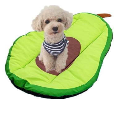Imagem de alfyng Almofada para cães de estimação, gato, cachorrinho, portátil, lavável, tapete com estampa de frutas fofas, almofada para cama de verão, colchão de dormir, assento de cachorro (abacate)