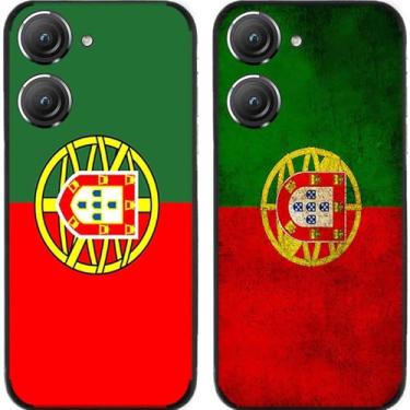 Imagem de 2 peças retrô bandeira de Portugal TPU gel silicone capa de telefone traseira para Asus Zenfone 8/9/10 (Asus Zenfone 9)