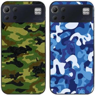Imagem de 2 peças de camuflagem legal impressa TPU gel silicone capa de telefone traseira para telefone LG (LG K92 5G)