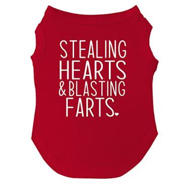 Imagem de Camiseta Stealing Hearts & Blasting Farts do Dia dos Namorados para filhotes, brinquedos e raças grandes (vermelha, grande 983)