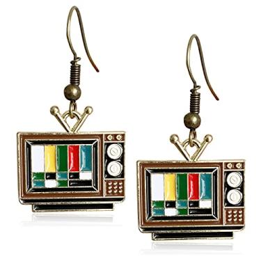 Imagem de Brincos pendentes de fita cassete exclusivos, leves, engraçados, criativos, nostálgicos, anos 70, 80, 90, mini brincos pendentes de acrílico vintage para televisão para mulheres, meninas, brincos