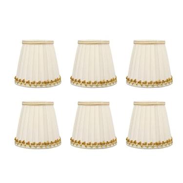 Imagem de Abajur pequeno de 6 peças, abajures brancos para candeeiros de mesa, mini abajur de barril pequeno, seguro, macio, fácil instalação, moderno, leve, abajur de mesa para lâmpada E14, quarto, hotel