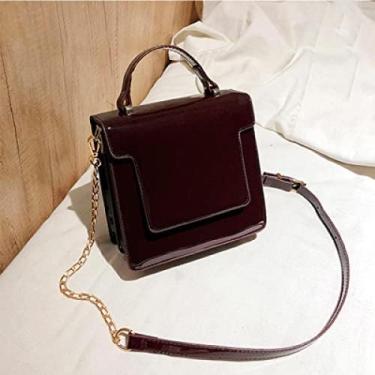 Imagem de Sacos crossbody para mulheres bolsas de ombro de couro do plutônio bolsa feminina pequeno pacote quadrado preto, vermelho