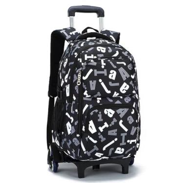 Imagem de Mochila Rolante 6 Rodas Subir Escadas Bagagem Infantil Meninos Bolsas Escolares-C