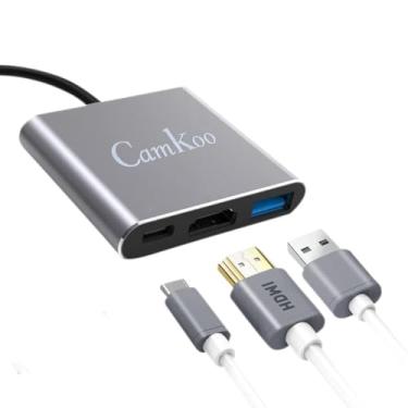 Imagem de Adaptador USB C para HDMI, USB C, USB 3.0, adaptador de tela tripla, adaptador USB C, hub USB C com HDMI, USB C, estação de ancoragem USB 3.0 4K @30hz para laptops HP Dell Surface Lenovo Thinkpad