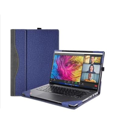 Imagem de Capa para laptop HP Envy x360 2 em 1 laptop 16-ad 16z-ad 16-ac 16t-ac e para HP Zbook Firefly 16 polegadas G11, bolsa protetora de couro PU separável acessórios com ventilação térmica (azul escuro)