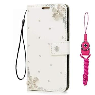 Imagem de Capa protetora para Motorola Moto Edge 50 Fusion, carteira de couro brilhante feita à mão, alça de pescoço, suporte, fecho magnético, para Motorola Edge 50 Fusion (tamanho 28)