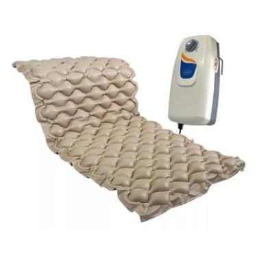 Imagem de Colchão De Ar Hospitalar Pneumatico Caixa de Ovo Tratamento e Prevenção Anti Escaras até 135kg com Botão de Intensidade da Pressão Com Motor Compressor 127V