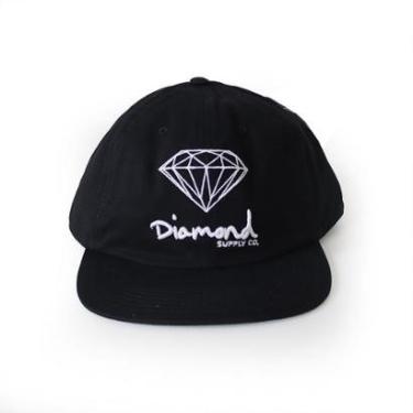 Imagem de Boné Diamond Snapback Unstructured OG Sign - Preto-Unissex