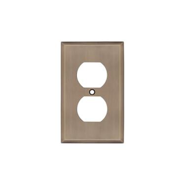 Imagem de Nostalgic Warehouse 719704 New York Placa de interruptor com tomada, latão antigo