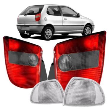 Imagem de Par Lanterna Traseira Palio G1 1996 à 2000 Fumê + Piscas Cristal