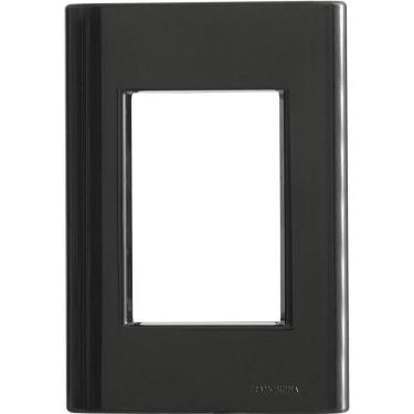 Imagem de Placa 3 Postos 4x2 Tramontina Giz Preta Sem Suporte