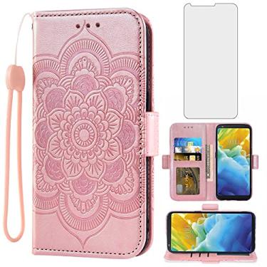 Imagem de Capa carteira compatível com LG Stylo 4 e protetor de tela de vidro temperado, capa flip com suporte para cartão, capas para celular Stylo4 Plus LGstylo4 Sylo4 Style 04 4+ Q Stylus Alpha Stlo4