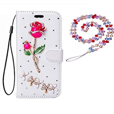 Imagem de Capa para Samsung Galaxy M22, capa protetora de couro brilhante e alça de pescoço [suporte] [compartimentos para cartões] [fecho magnético] para Samsung Galaxy F22 (# 2)