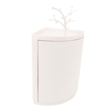 Imagem de Prateleira de canto, 360 graus de rotação à prova de poeira, armário de canto de cozinha e banheiro, plástico PP resistente, economiza espaço, rack de armazenamento de cosméticos