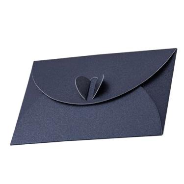 Imagem de 20 envelopes de vale-presente com fecho em forma de coração, mini envelopes fofos (9,9 x 6,9 cm) perfeitos para cartões de presente, cartas de amor, festa de saudação de casamento, festas e
