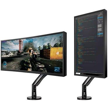 Imagem de Suporte Articulado De Mesa Full Motion Com Pistão A Gás Para Monitores De 20” A 35” - Professional Series - Preto - F100A