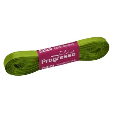 Imagem de  Fita de Cetim Progresso Face Simples, 10m, 7mm, Verde Folha - CF001.677
