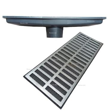 Imagem de Ralo Pluvial Alumínio 20x50 Com Coletor Saída Baixa Tubo de 100mm E Te