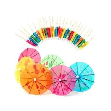 Imagem de Palito Guarda Sol Chuva Enfeite para Copo Drink Bebida -30un - Mor,  G