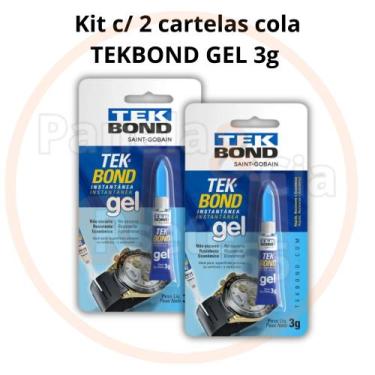 Imagem de 2 Cartelas Cola instantânea TEKBOND gel 3g cada