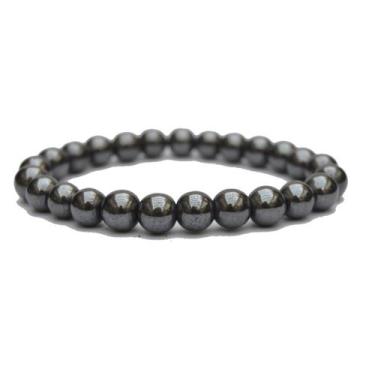 Imagem de Pulseira Pedra Natural Hematita - Vorax Acessórios, PP - 16cm a 16,5cm