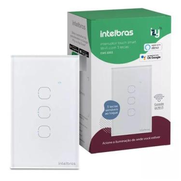 Imagem de Interruptor Smart Inteligente Touch Wi-fi 3 Teclas Ews 1003 Intelbras,