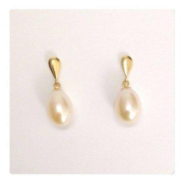 Imagem de Conjunto Brinco Corrente E Pingente Pérola Biwa Ouro 18k 750 - RD Maga