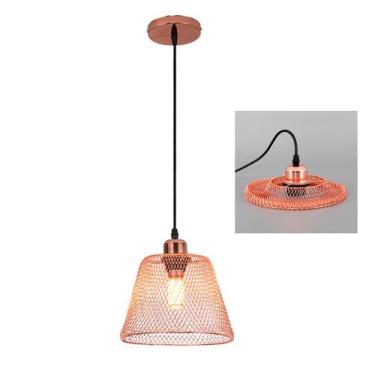 Imagem de Lustre Abajur Pendente Cupula Casa Copa Quarto Sala Iluminaçao Metal A