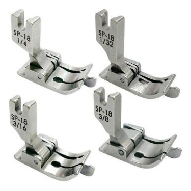 Imagem de Kit 4 Calcador Pesponto Reta Industrial C/ Guia Direito Sp18 - Adb