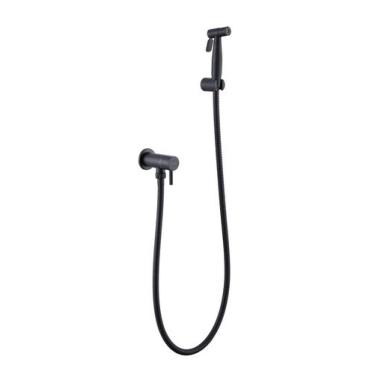 Imagem de Ducha Higiênica Inox Preto Com Registro Nox15B Doan