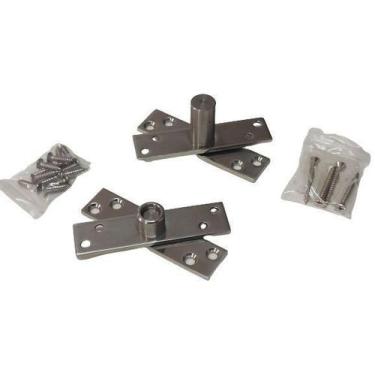 Imagem de 2 Dobradiça Porta Pivotante Madeira 150kg Pivô Pino Aço Inox - KETY FE