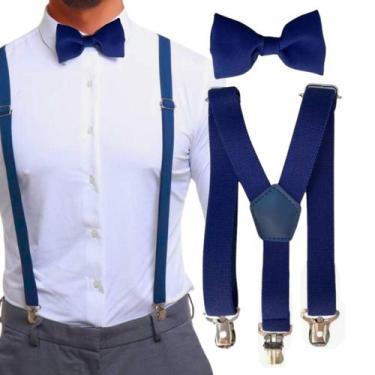 Imagem de Kit Suspensório E Gravata Borboleta Adulto Com Regulagem - MCOLIS, Azu