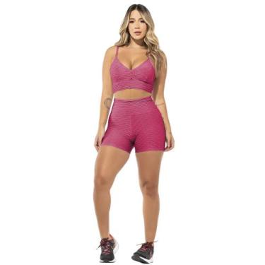 Imagem de Conjunto Fitness Feminino Bubble Pink Academia WarFit, M