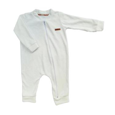 Imagem de Macaquinho Longo C/ Zipper - Plush - Happy Pepper, 0 à 3 Meses, Off wh