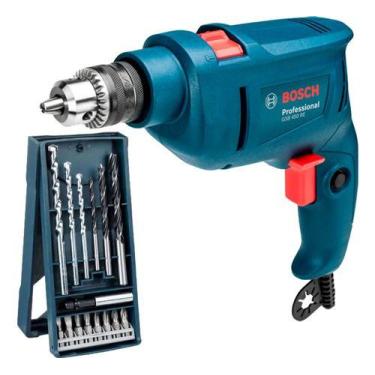 Imagem de Parafusadeira Furadeira Impacto Bosch Gsb 450 Re Kit 15 Peças X Line 1