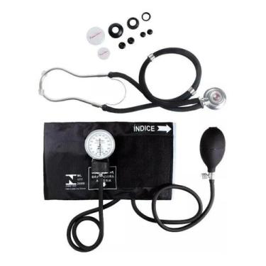 Imagem de Kit Enfermagem Com Esfigmomanômetro + Estetoscopio Duplo Rappaport Pre