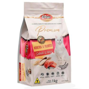 Imagem de Ração para Gatos Colosso Premium Adultos e Filhotes Sabor Salmão e Arr
