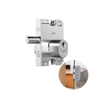 Imagem de Fechadura Cromada Com Cilindro Oval Para Porta de Vidro Basculante 200