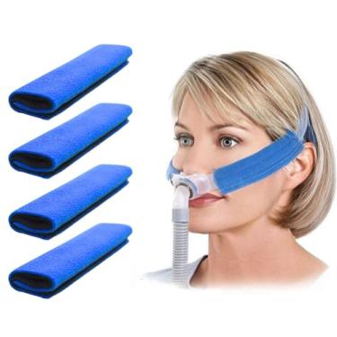 Imagem de 4 pacotes de capas de alça CPAP, almofadas de conforto de lã macia CPAP, almofadas faciais CPAP, suprimentos CPAP confortáveis para máscara CPAP, acessórios CPAP para máscara de apneia do sono