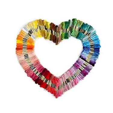 Imagem de kkhouse 50 peças de linha de seda DIY bordado de cor aleatória fios de ramo Dmc fio dental novelo de ponto cruz