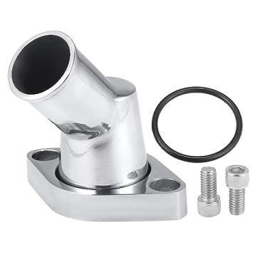 Imagem de X AUTOHAUX 1 conjunto de termostato de carro de alumínio de 45° para substituição de vedação do termostato para Chevy SBC BBC 283 327 350 400 396 427 454