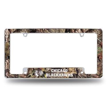 Imagem de Rico Industries NHL Chicago Blackhawks Mossy Oak 30,48 cm x 15,24 cm Moldura de placa automotiva para carro/caminhão/SUV