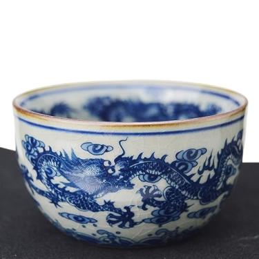 Imagem de Jingdezhen Dragão Chinês Loong Cracked Ice Padrão Japonês Chinês Cerâmica Porcelana Xícara de Chá Ochoko Sake Cup
