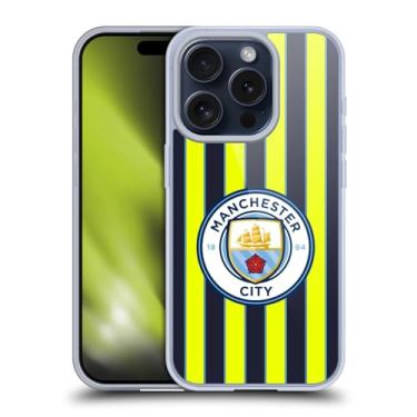 Imagem de Head Case Designs Kit de crachá oficialmente licenciado pelo Manchester City Man City FC Away 2024/25 Capa de gel macio compatível com Apple iPhone 15 Pro