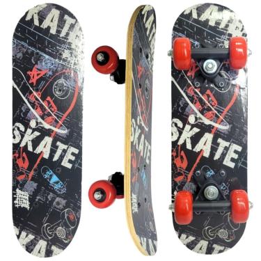Imagem de Mini Skate Madeira Infantil Completo Montado Até 30 Kg